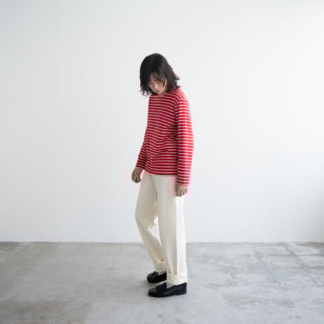 border border long sleeve tee/red
