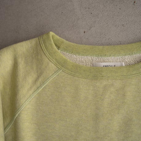 french terry half-sleeve top/green heather