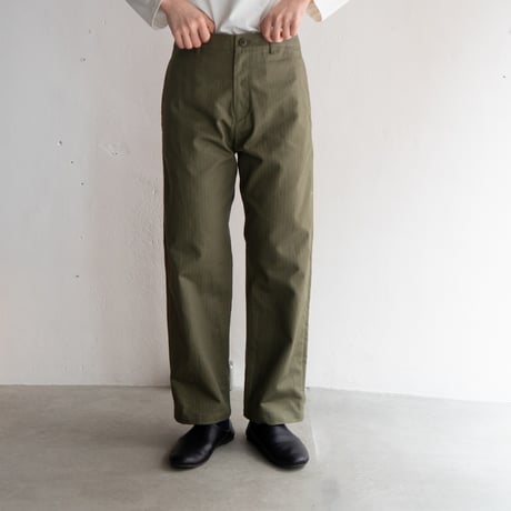cotton herringbone work pants/olive drab