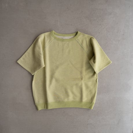 french terry half-sleeve top/green heather