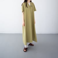 open collar pullover one piece/lime