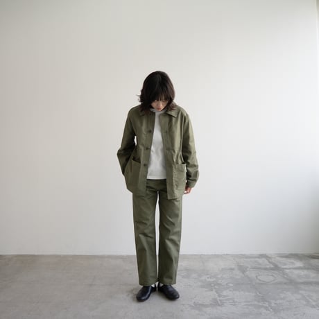 cotton herringbone work pants/olive drab