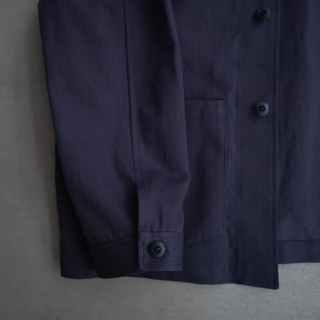 cotton herringbone coverall jacket/faded navy