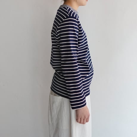 border border long sleeve tee/navy