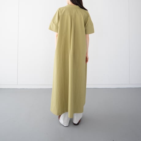 open collar pullover one piece/lime