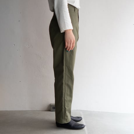 cotton herringbone work pants/olive drab