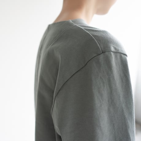 mvs cotton/center back long sleeve tshirt/granite green/size1.2.3