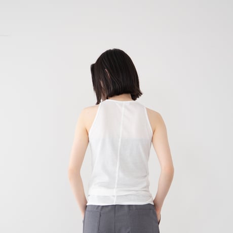 organic gauze sleeveless top/white