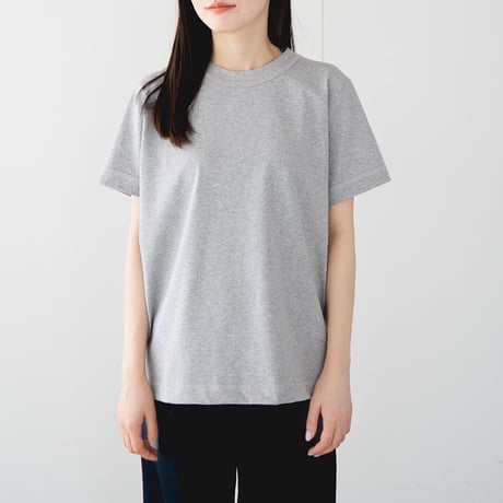 dry touch cotton/wide collar sleeve binder tee/heather gray/size1.2