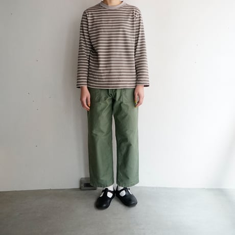 border border long sleeve tee/gray