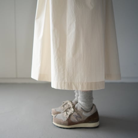 mixed fabric panel dress/kinari
