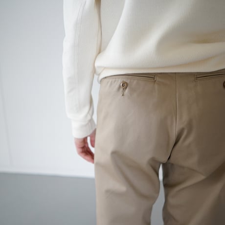 chino pants/high-waist straight pants/beige