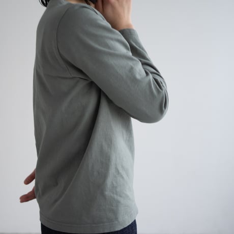 mvs cotton/center back long sleeve tshirt/granite green/size1.2.3