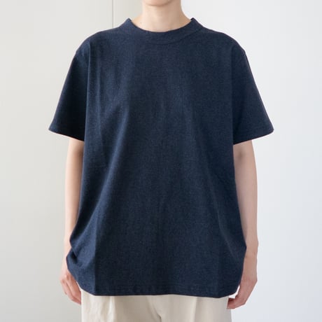 dry touch cotton/crew neck cut and sew/buleberry heather/size1.2.3