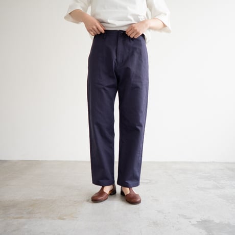 cotton herringbone work pants/faded navy