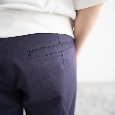 cotton herringbone work pants/faded navy