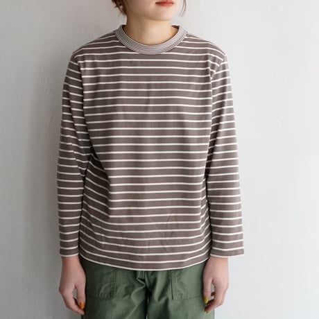 border border long sleeve tee/gray