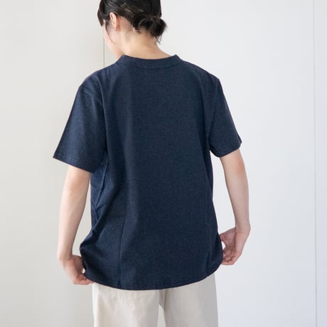 dry touch cotton/crew neck cut and sew/buleberry heather/size1.2.3