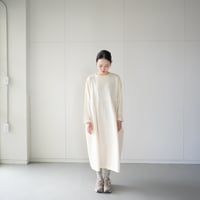 mixed fabric panel dress/kinari