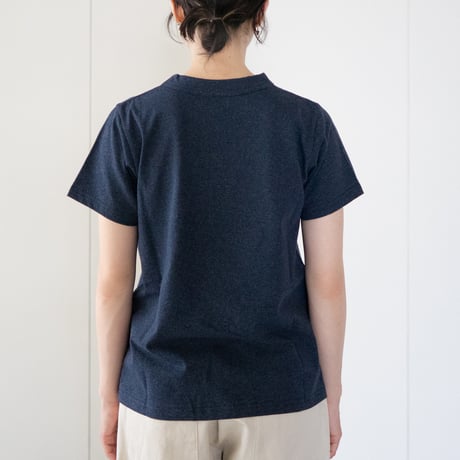 dry touch cotton/crew neck cut and sew/buleberry heather/size1.2.3