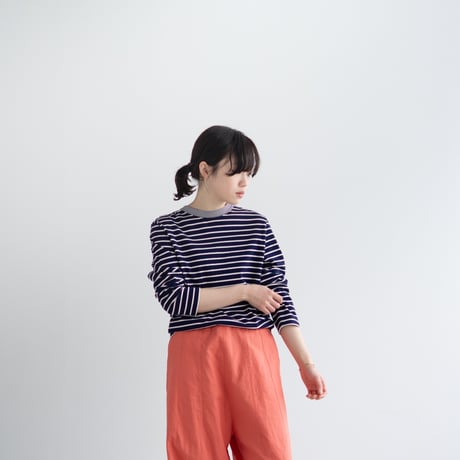 border border long sleeve tee/navy