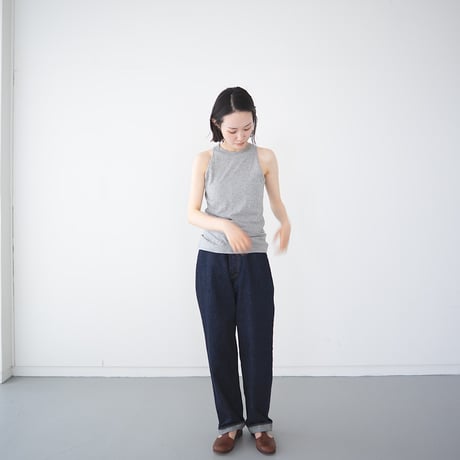 organic gauze sleeveless top/gray heather