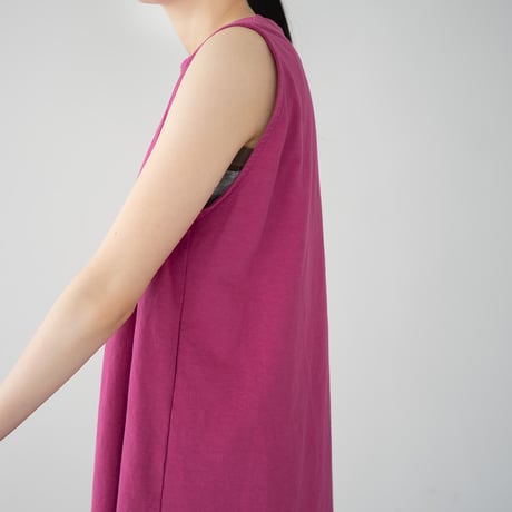 dry vortex cotton/sleeveless dress/berry