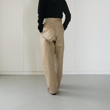 chino pants/high-waist straight pants/beige