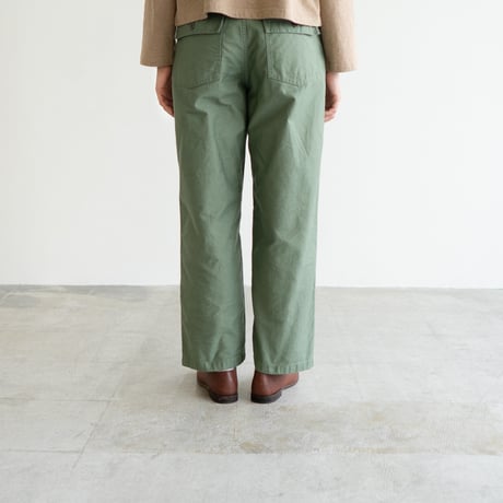 back satin/baker pants/hedge green/size1.2