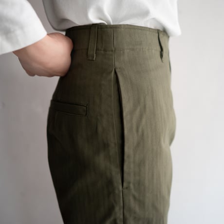 cotton herringbone work pants/olive drab