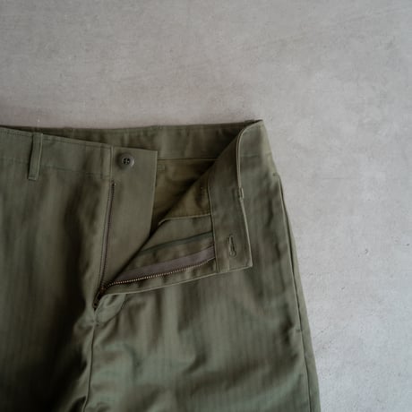 cotton herringbone work pants/olive drab