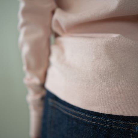 seamless cotton/thumb hole top/peach bud/size2