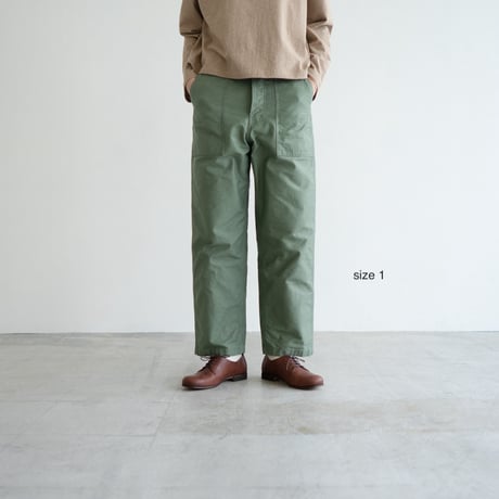 back satin/baker pants/hedge green/size1.2