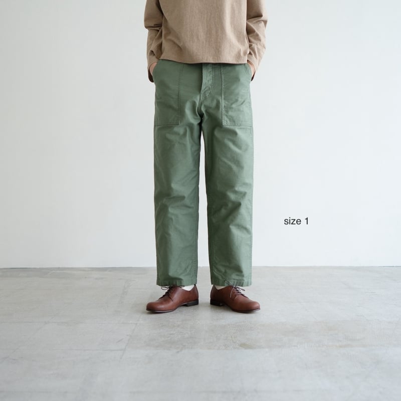 back satin/baker pants/hedge green/size1.2 | FR