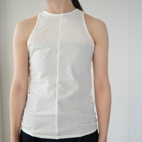 organic gauze sleeveless top/white