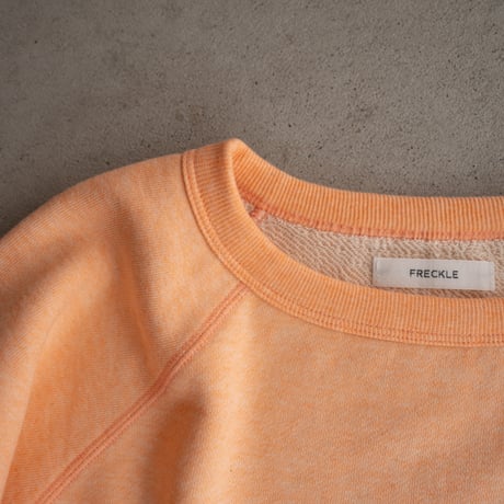 french terry half-sleeve top/orange heather