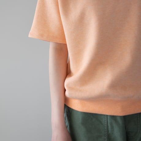 french terry half-sleeve top/orange heather