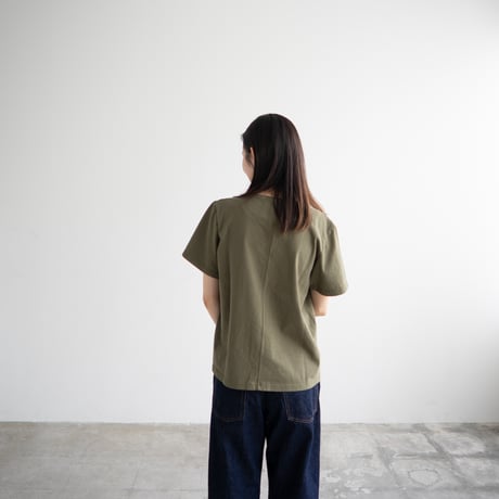 mvs cotton/center back tshirt /olivine/size1.2.3