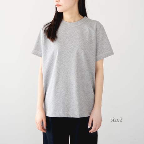 dry touch cotton/wide collar sleeve binder tee/heather gray/size1.2