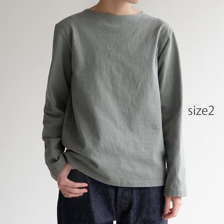mvs cotton/center back long sleeve tshirt/granite green/size1.2.3