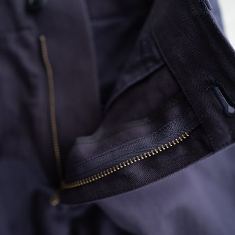cotton herringbone work pants/faded navy