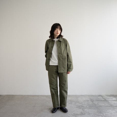 cotton herringbone work pants/olive drab