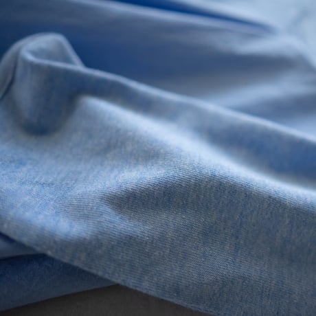 mixed fabric panel dress/blue heather