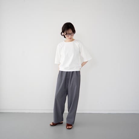relaxed wide pants/charcoal gray