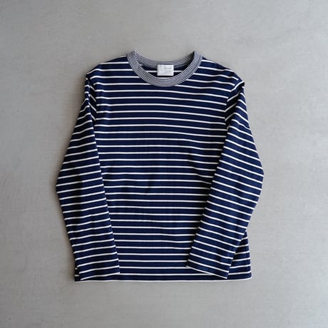 border border long sleeve tee/navy