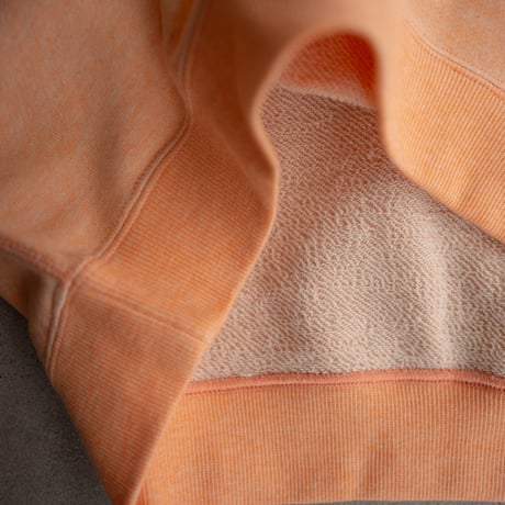 french terry half-sleeve top/orange heather