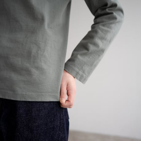 mvs cotton/center back long sleeve tshirt/granite green/size1.2.3