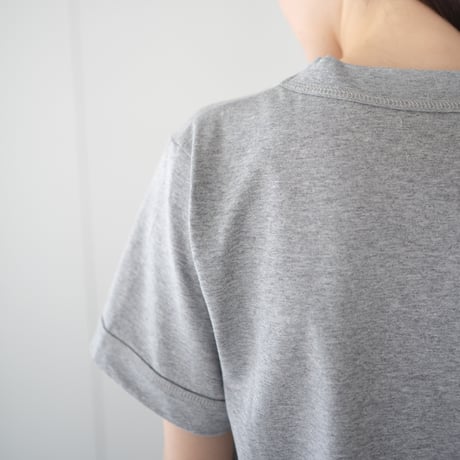dry touch cotton/wide collar sleeve binder tee/heather gray/size1.2