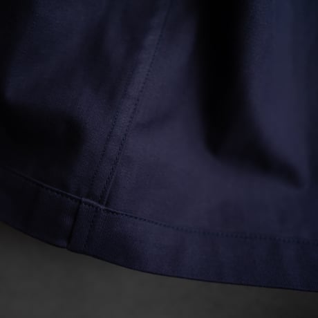 cotton herringbone coverall jacket/faded navy