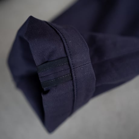 cotton herringbone work pants/faded navy